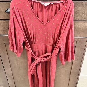 Boden Rust Polka Dot Knee Length Dress 12R